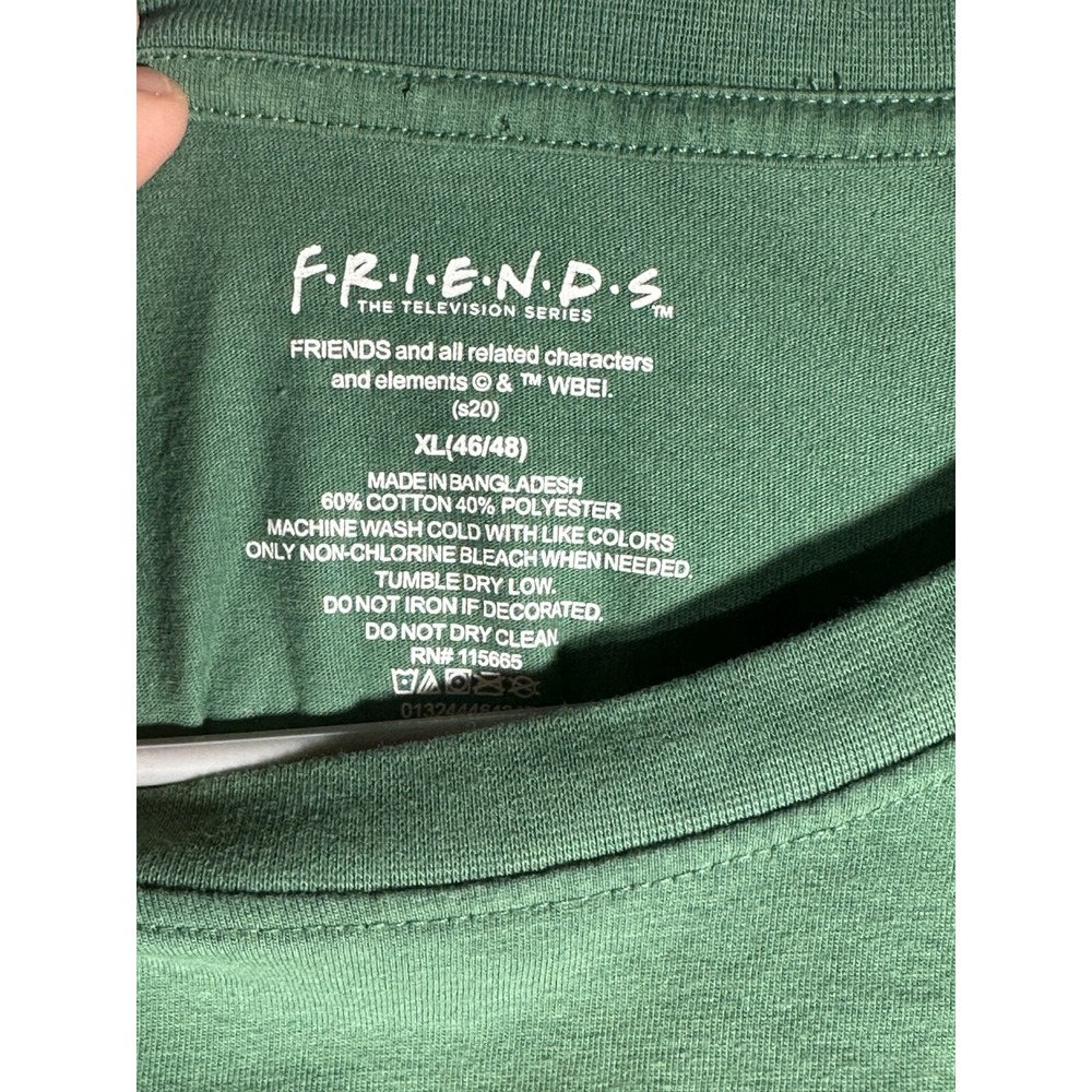 Friends Central Perk Mens Long Sleeve Crew Neck Pullover Green Shirt Size XL - Picture 3 of 5